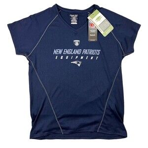 New England Patriots V-Neck Performance Reebok Play Dry T-Shirt Size M NWT